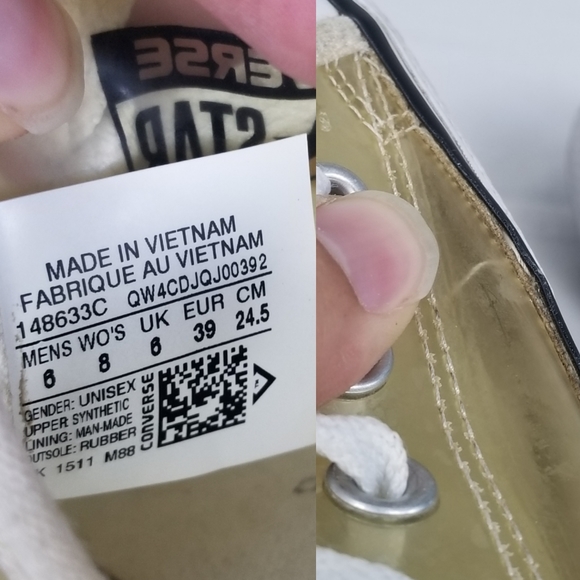 Converse 90s/Y2K Style Clear PVC Low Top Chuck Taylor Sneakers Size 8 - Picture 12 of 12